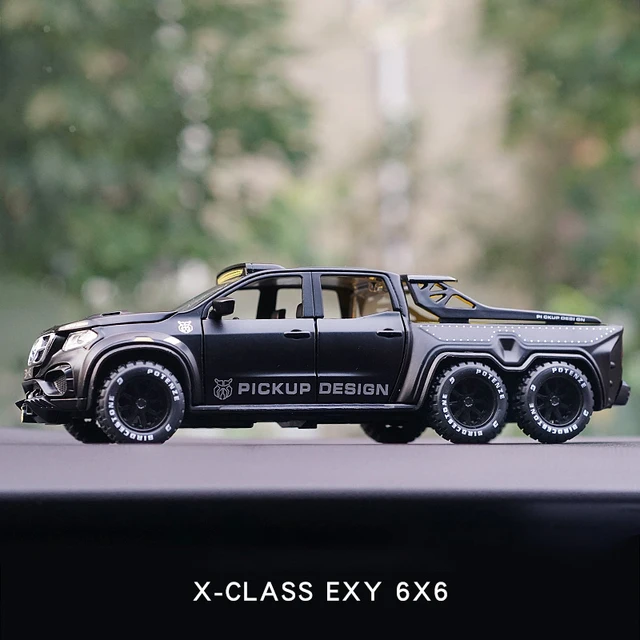 Simulation Alloy Car Modle XCLASS EXY 6X6 Pickup 1/28 Metal Toy Car Sound Light Pull Back Model Toys For Boys Light Toys 2