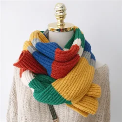2022 Solid Colors Winter Scarf Knitted Wool Shawls and Wraps Warm Pashmina Neck Scarves Design New Long Stoles