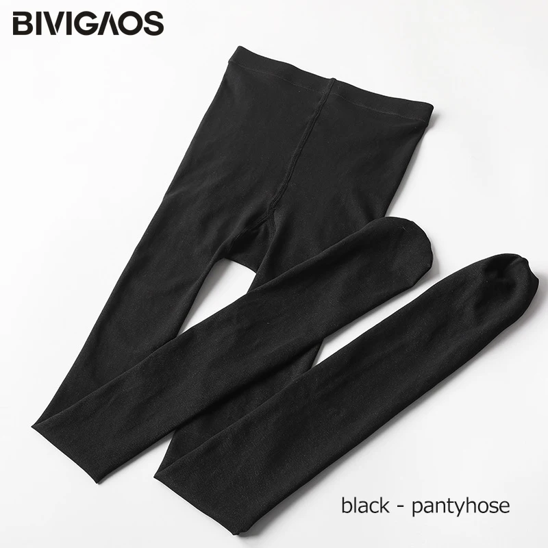 Black-pantyhose BIVIGAOS Осень Новые Air Hostess Колготки серые полупрозрачные бесшовные колготки сексуальные лосины высокие эластичные анти-крюк шелковые чулки - Цвет: Black-pantyhose