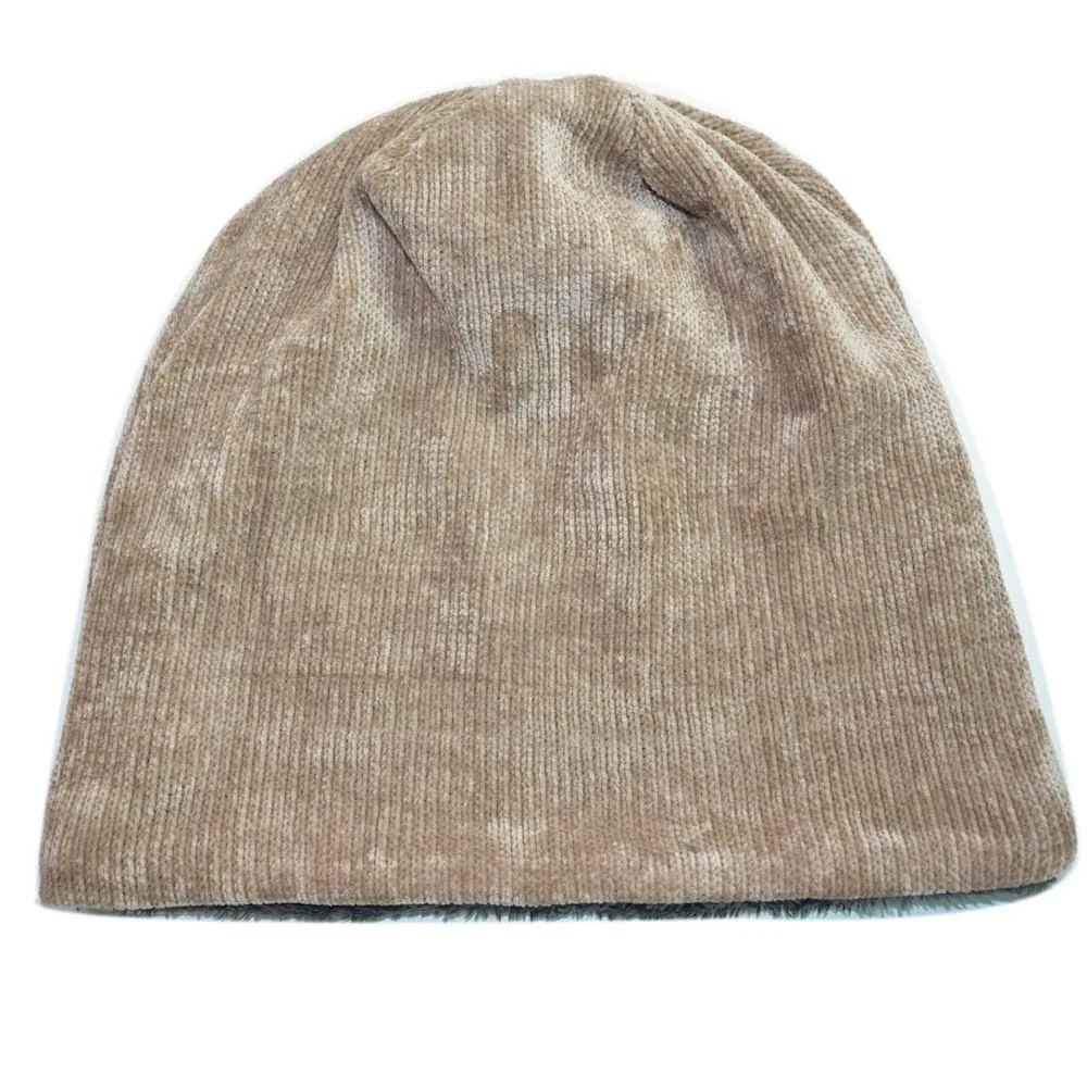 Новейшая шерсть нить Удобный однотонный наружные наушники Skullies Beanies Hat утолщение плюс бархатная зимняя женская шапка - Цвет: HC002-10-Khaki