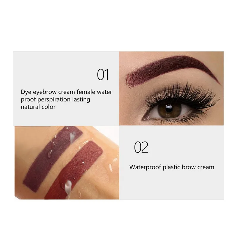 New Two-Color Eyebrow Cream Soft Smooth Colorable Easy To Color Quick-Drying Waterproof Eyebrow Brush Makeup Cosmetic