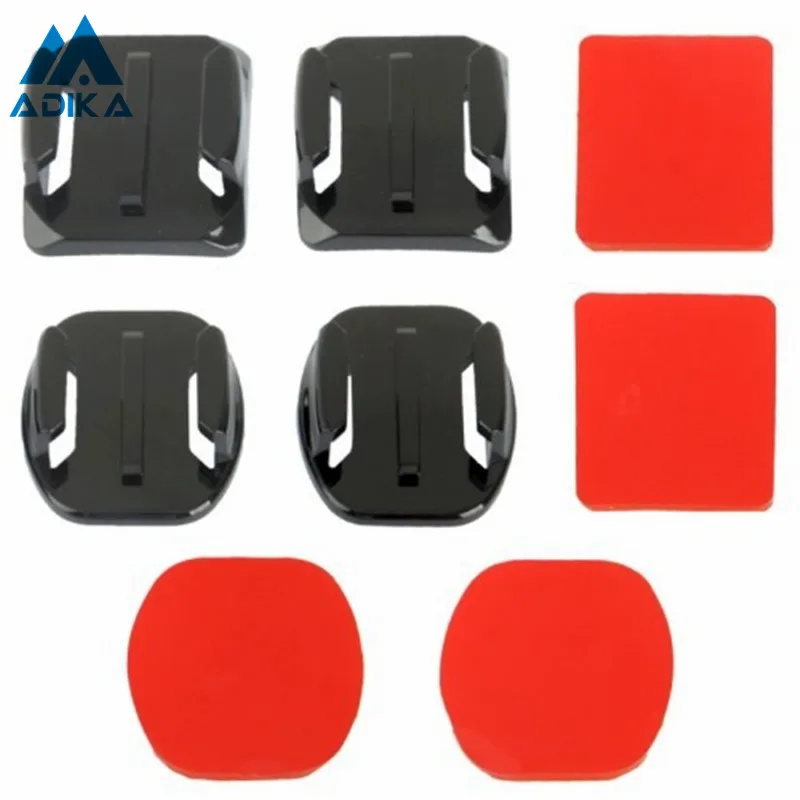 

ADIKA 8pcs Curve Attachment Flat Surface Adapters Adhesive Mount Pad Stickers Holder Pasters for GoPro Hero 4 3+ 3 2 1 Camera