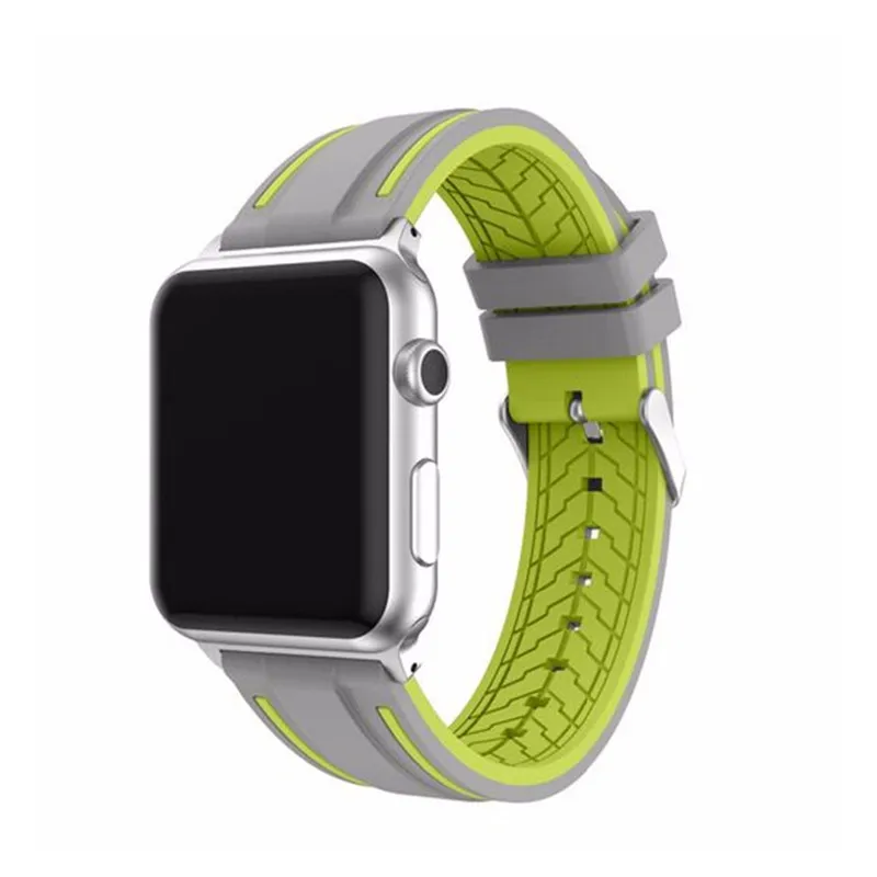 gray green Силиконовый ремешок для apple watch band apple watch 5 apple watch 4 iwatch 44 мм 40 мм 38 мм 42 мм apple watch 3 2 1 Аксессуары для часов - Цвет ремешка: gray green