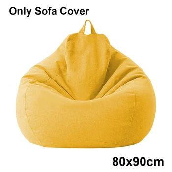 

Easy Clean Lazy Lounger Bedroom Indoor Without Filler Bean Bag Cover Soft Nordic Style Large Cotton Linen Playroom Home