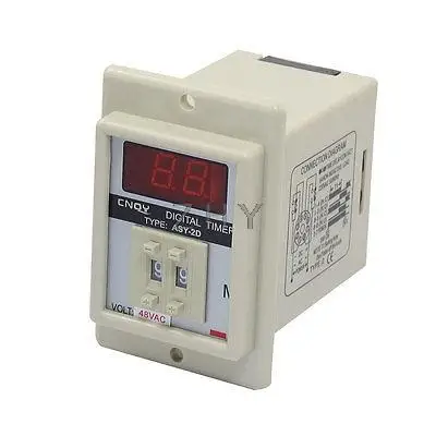 

White AC 48V Power on Delay Timer Time Relay 0.1-9.9 Minute 8 Pins ASY-2D