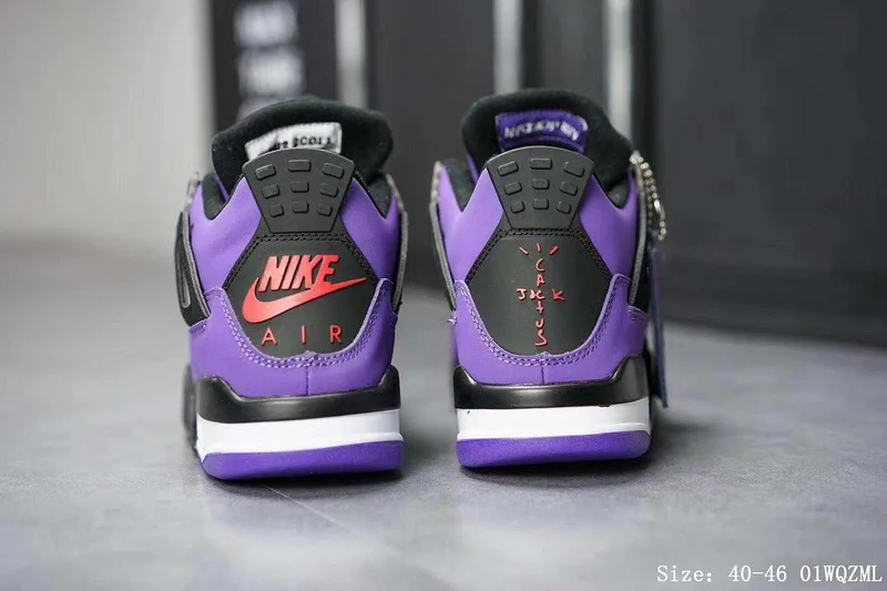 Классический Стиль jordan 4 Ретро Мужские Баскетбольные Кроссовки AJ 4 фиолетовая спортивная обувь 308497-142
