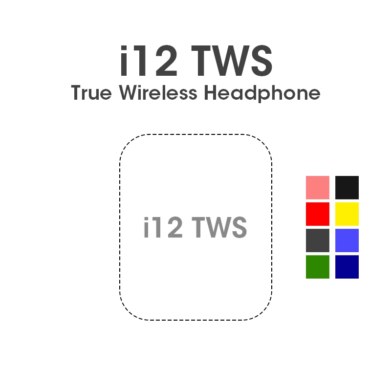 Беспроводные Bluetooth наушники i12 TWS с сенсорным управлением гарнитура микрофоном pk