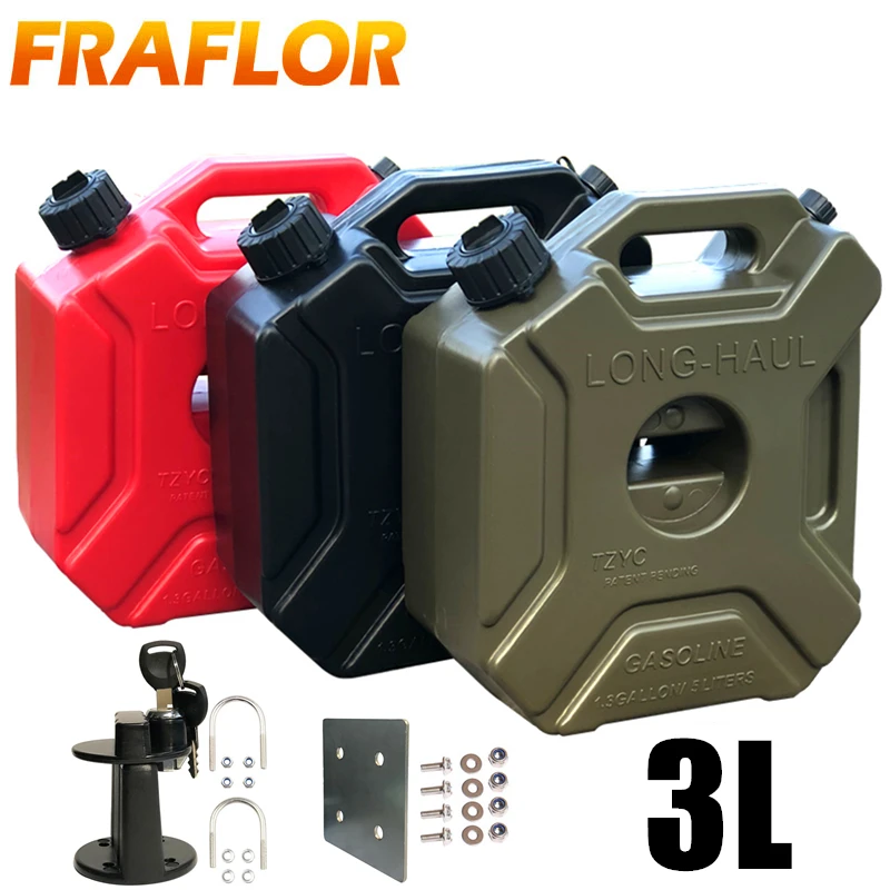 Portable 3L Jerry Can Gas Fuel Tank Plastic Petrol Car Gokart Spare Container Gasoline Petrol Tanks Canister ATV UTV Motorcycle