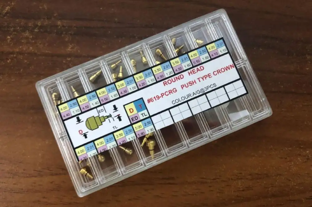 39pcs Gold Color Watch Part Friction Button Pusher For Chronograph