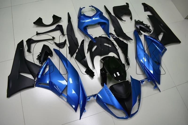 Для Kawasaki Zx6r 2009 кузов 636 Zx-6r 2009 цвет синий, черный; большие размеры обтекатель Наборы 636 Zx-6r 2009-2012 обтекатели