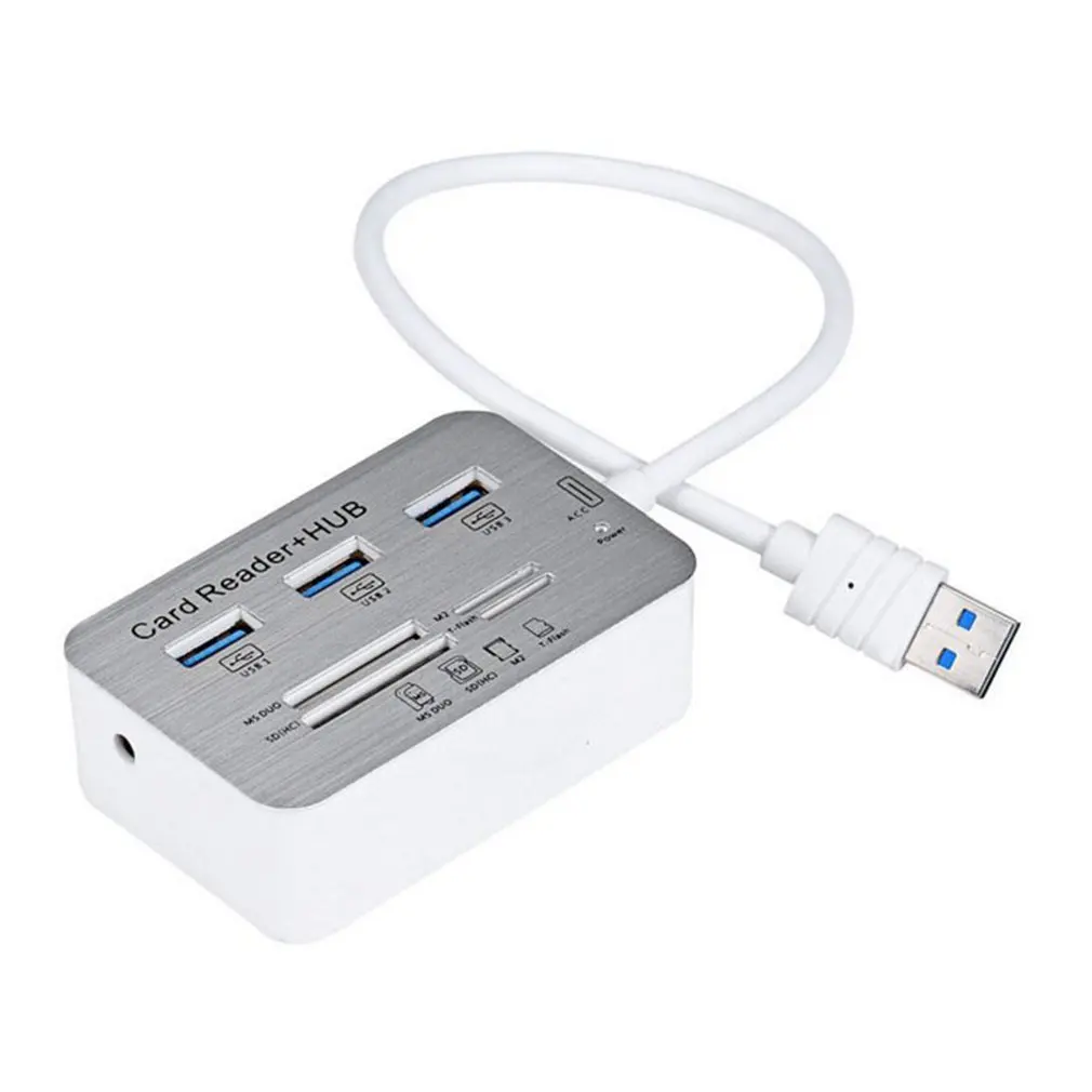 Кард-ридер usb-хаб Combo 2,0 высокоскоростной Мульти USB 2,0 концентратор USB разветвитель портативный все в одном usb-хаб поддержка MS, M2, SD/MMC/TF карты