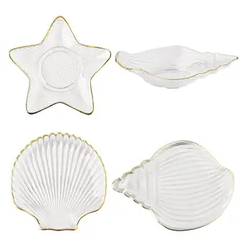 

4pcs Clear Glass Dishware Clean Creative Cartoon Glass Dinner Plate Dinnerware Glass Dishware for Home Kitchen Kids