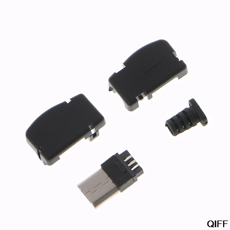 Прямая поставка и 10 Sets5 контактный прямоугольный разъем Micro USB штекер комплект с черной крышкой припоя Jack Aug. 16