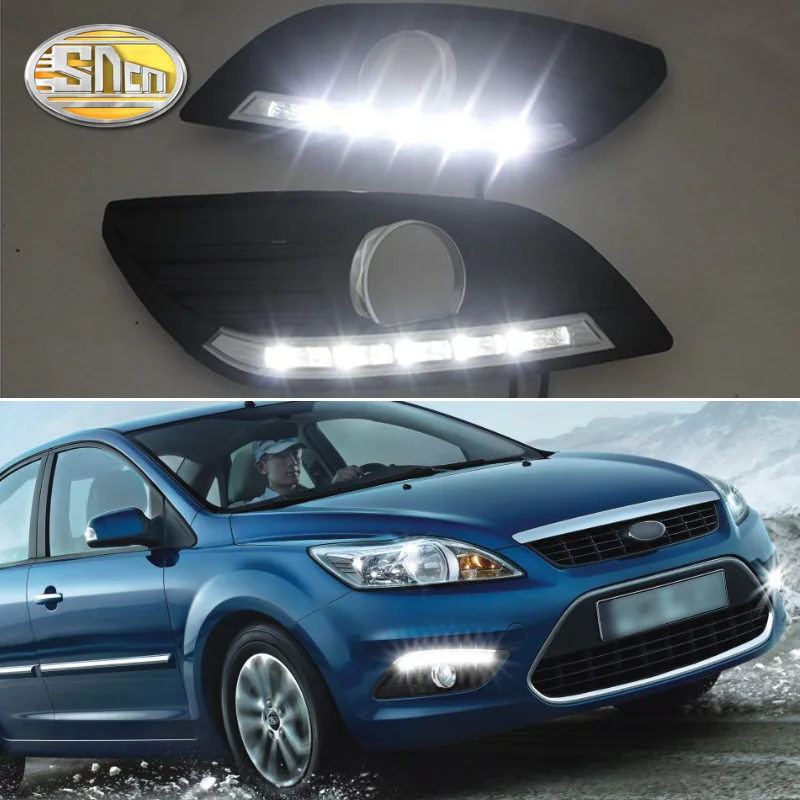 SNCN светодиодный дневные ходовые огни светильник для Ford Focus 2 MK2 2009 2010 2011 авто реле