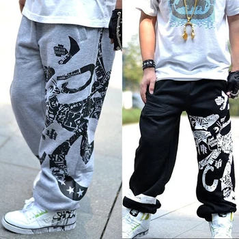 

Men's Street Fashion Hip-hop hip-hop pants trousers Rope Elastic Waist Letter Print Loose Casual Sports Pants Cool multi-pocket