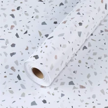 Thickening Marble Terrazzo Wallpaper Glossy Sticker PVC Self Adhesive Waterproof Furniture  Kitchen Cabinet Retread Stickers