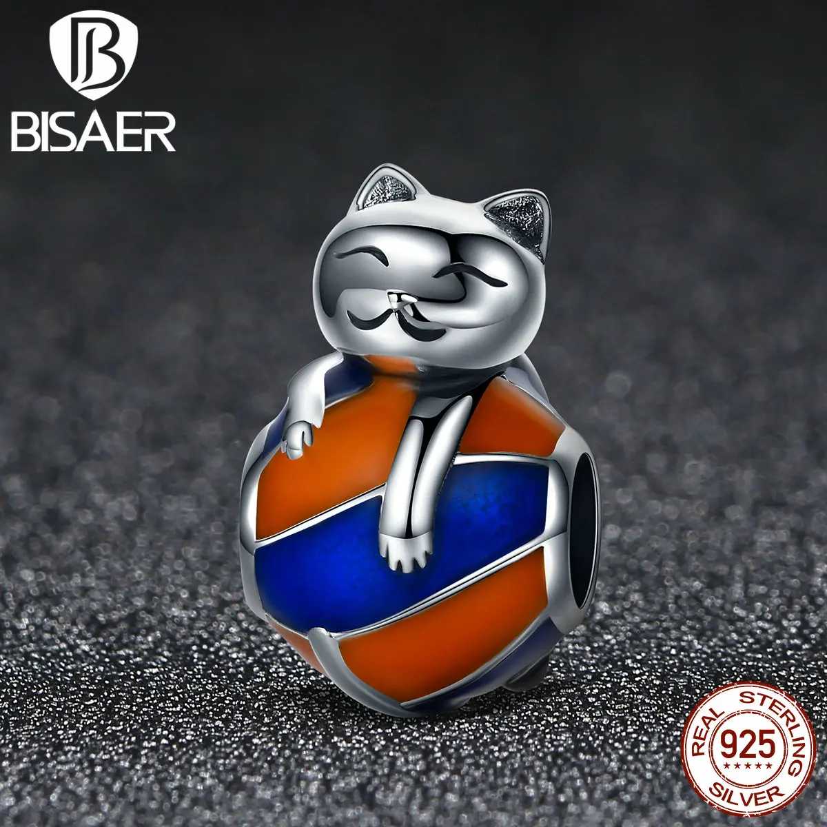 BISAER подлинные 925 пробы серебряные Озорные животные прекрасные бусины кошка подходит Пан талисманы Браслеты и ожерелья ювелирные изделия HSC161