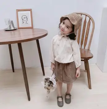 

2020 New Style Girls Shirt Spring Cotton Fashion Girls Blouse 2-7t PP641