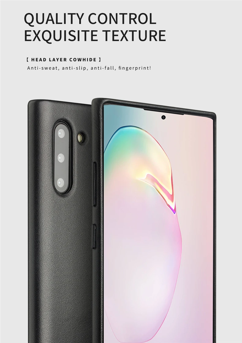 QIALINO Модный чехол из натуральной кожи для samsung Galaxy Note 10 Ультратонкий чехол ручной работы для телефона samsung Galaxy Note 10 Plus