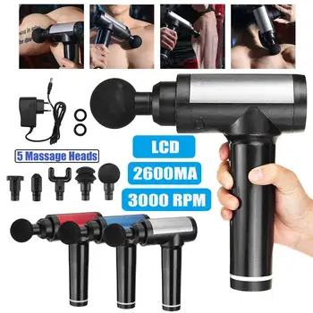

3000r/min Therapy Massage Guns Muscle Massager Pain Sport Massage Machine Relax Body Slimming Relief 4 Heads LCD Display