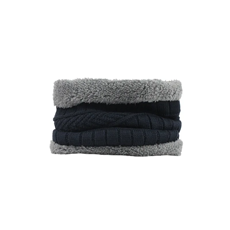 Navy Blue Scarf Мужская шапка шейный платок теплая зимняя шапочка Вязаная Мягкая шапка акриловая дышащая шапочка Спортивная Кепка безрукавка эластичная шапочка - Цвет: Navy Blue Scarf