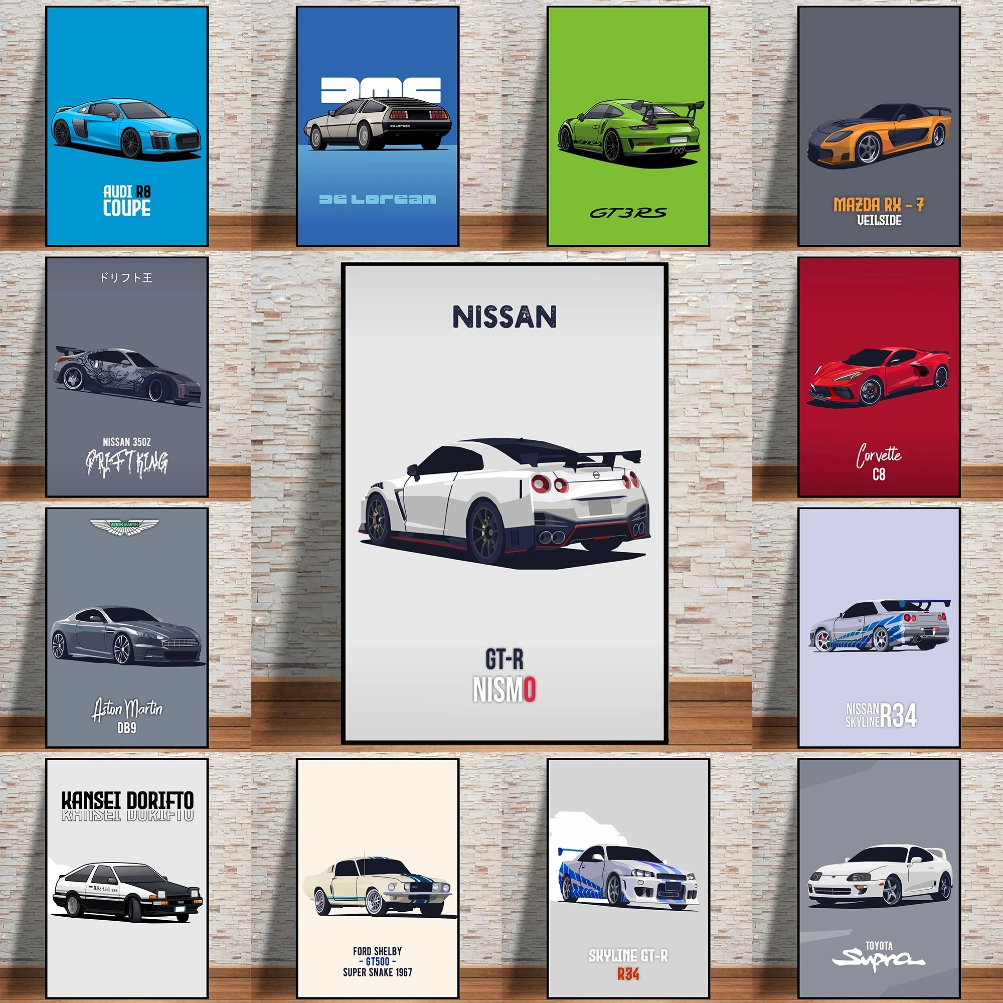

Nissan-GTR Poster Pictures Wall Home Decor Canvas HD Prints Sports Car Artwork Painting Modern Living Room Decoration Modular