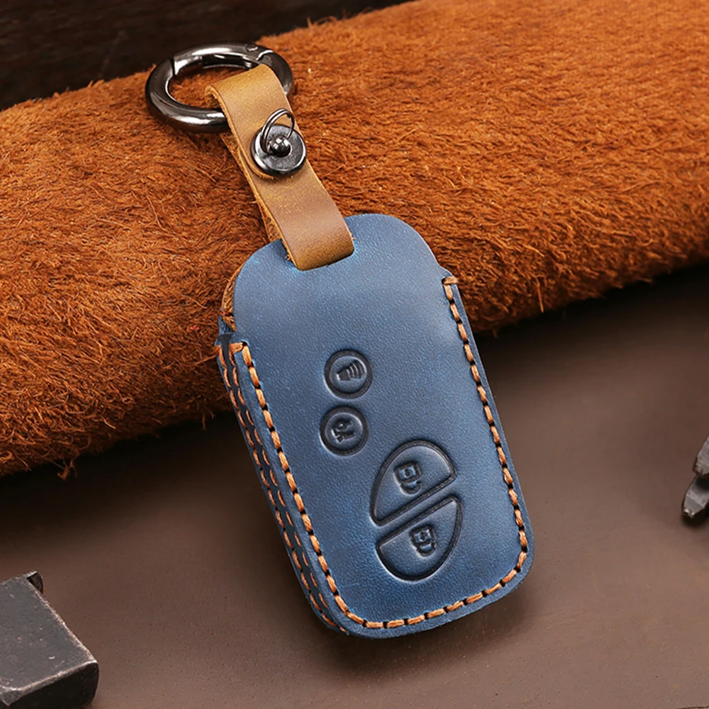 For BMW Genuine  Leather Luxury Blue Key Holder Fob Case/Cover 