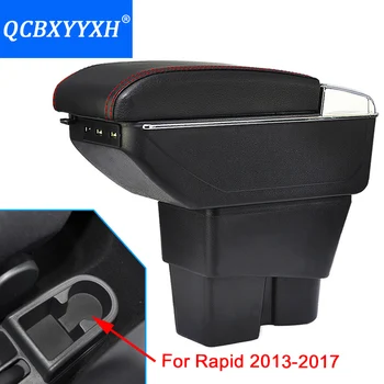 

For Skoda Rapid 13-17 Armrest Box Central Store Content Box Cup Holder Ashtray Interior Car-styling Decoration Accessory Part