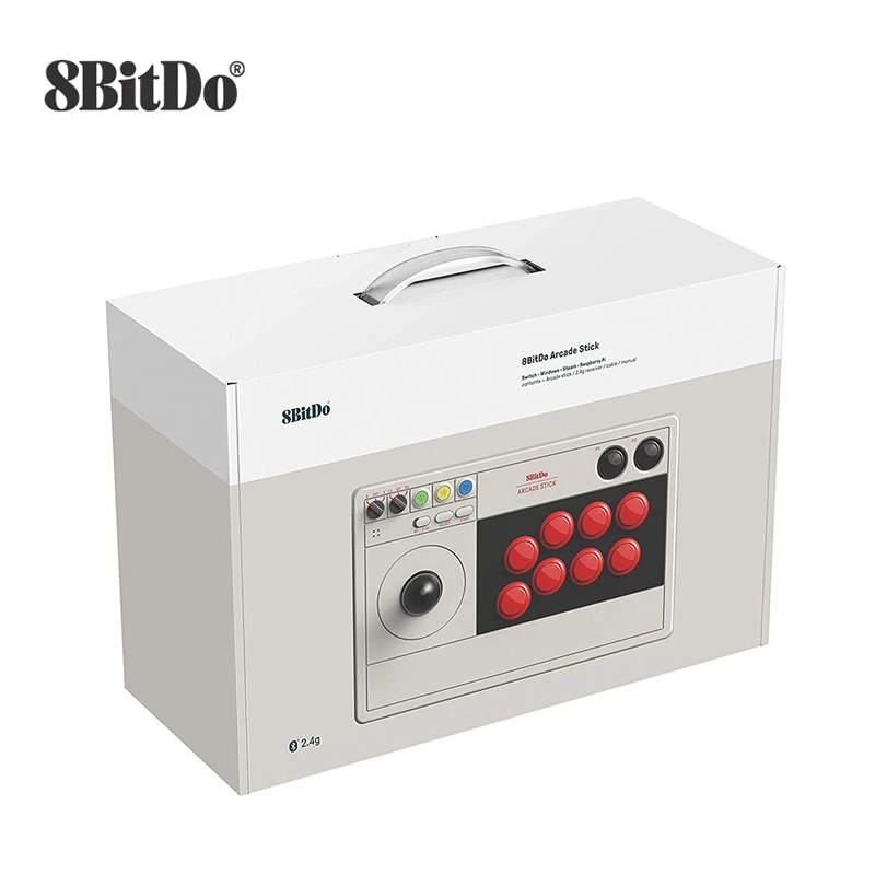 8Bitdo Arcade Stick Support Wired, Wireless Bluetooth and 2.4G with Receiver for Nintendo Switch Windows