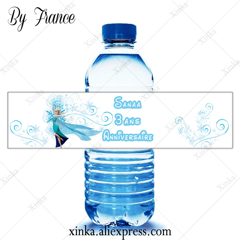 Water bottle frozen labels