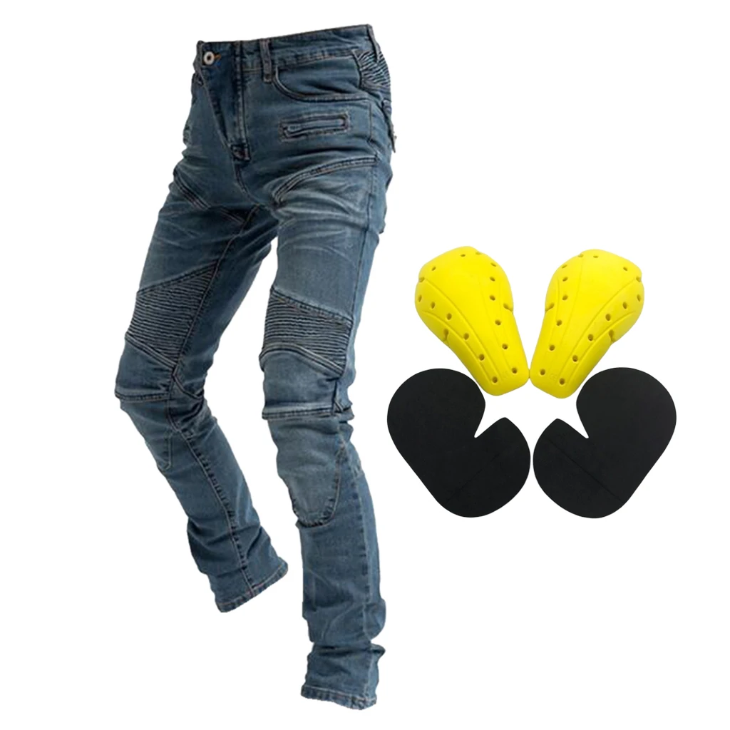Motorcycle Pants Moto Jeans Pant Zipper Protective Gear Riding  Cycling Motorbike Trousers Motocross Knee Protection Pocket Pant