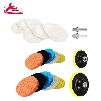 

5 Inch&3 Inch Drill Buffing Sponge Pads Woolen Polishing Pads Kit for Car Buffer Polisher Sanding Waxing Sealing Glaze 20 PCS