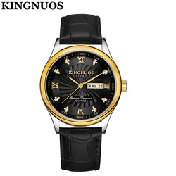 Reloj de cuarzo para hombre, cronógrafo de marca, resistente al agua, con indicador de fecha y semana, correa de hora luminosa, correa de acero inoxidable, hebilla de Pin, 2021