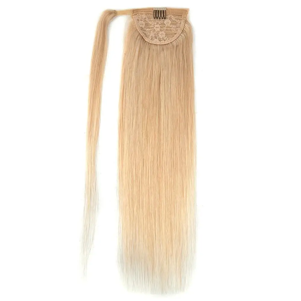 MW Natural Human Hair Ponytail Extensions 12/ 16 /20 inches Straight Clip In Hair Piece Wrap Around Pony Tail For Women