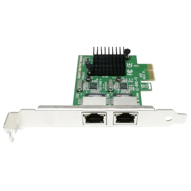 Двухпортовый слот Pci-E X1 Rj45 Интерфейс Gigabit Ethernet Сетевая карта 10/100/1000 Мбит/с адаптер Intel 8111G