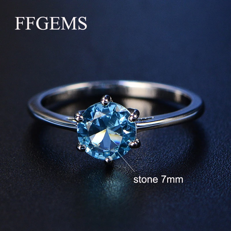 FFGems драгоценные камни аметист серебряное кольцо синий сапфир рубин серебро 925