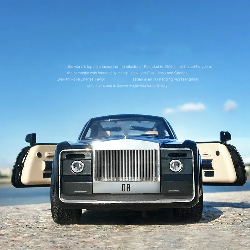 

1:24 Simulation for Rolls-Royce Huiying Model Car with Sound Light Open Door Function Alloy Diecast Car Model Toy for Children