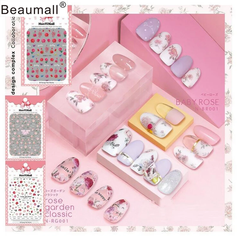

Floral Patterns! Nails Art Manicure Back Glue Decal Decorations Design Nail Sticker For Nails Tips Beauty