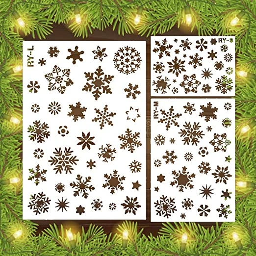 S M L snowflake winter Christmas holiday DIY snowflake template