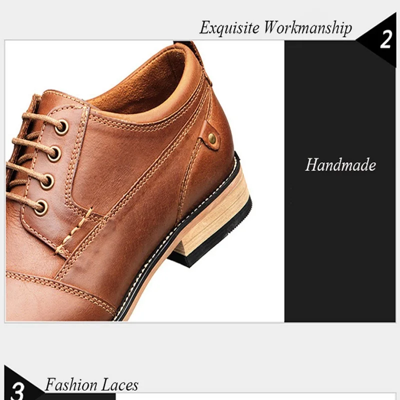 Men Casual Shoes Top Quality Oxfords Men Genuine Leather Dress Shoes Business Formal Shoes Men Flats Plus Size Wedding Party