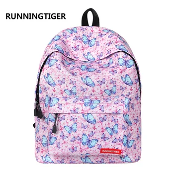 

2020 new printed butterfly middle school student backpack trendy girl bag large capacity lightweight backpack