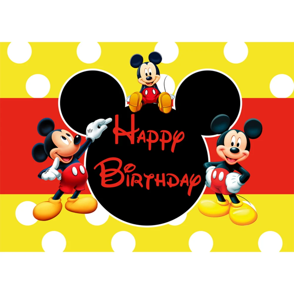 DIGITAL Mickey Mouse Backdrop Birthday, Mickey Mouse Banner, cumpleaños