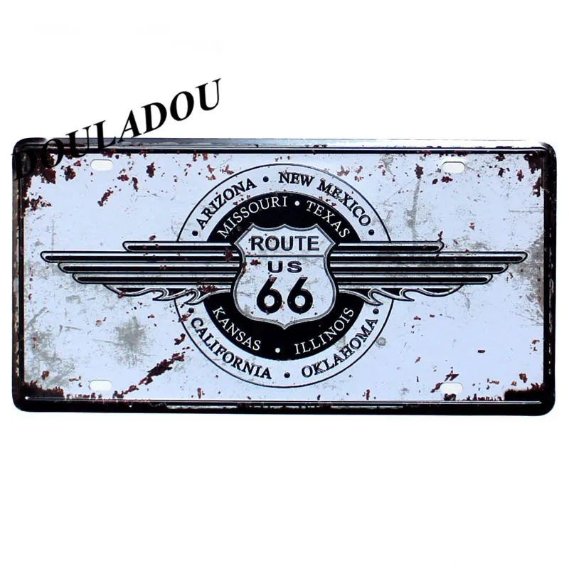 [Douladou] TEXAS Route66 ретро классический металлический знак Декор винтажные металлические жестяные знаки номерной знак табличка Плакат Украшение 30x15 см