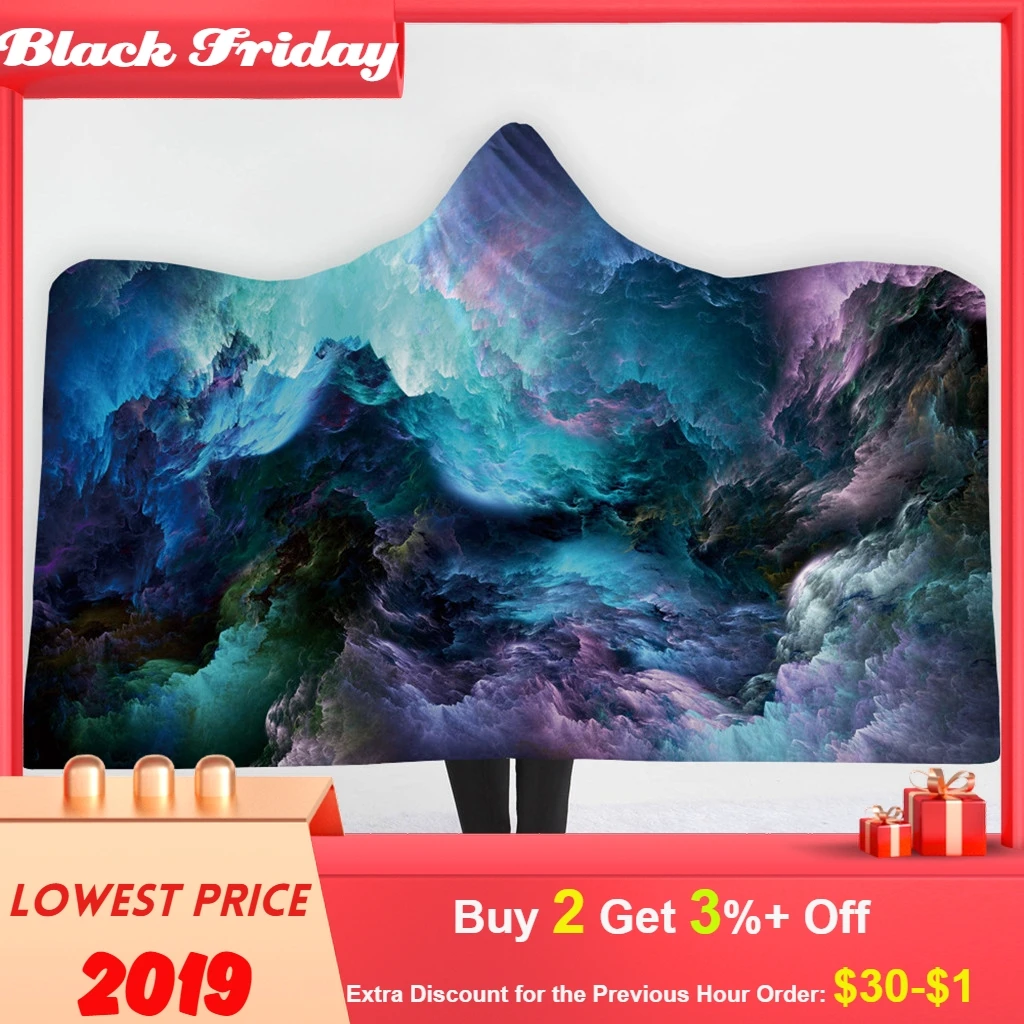 3d Hooded Blanket Cloaks Cap Blanket Air Conditioning Blanket