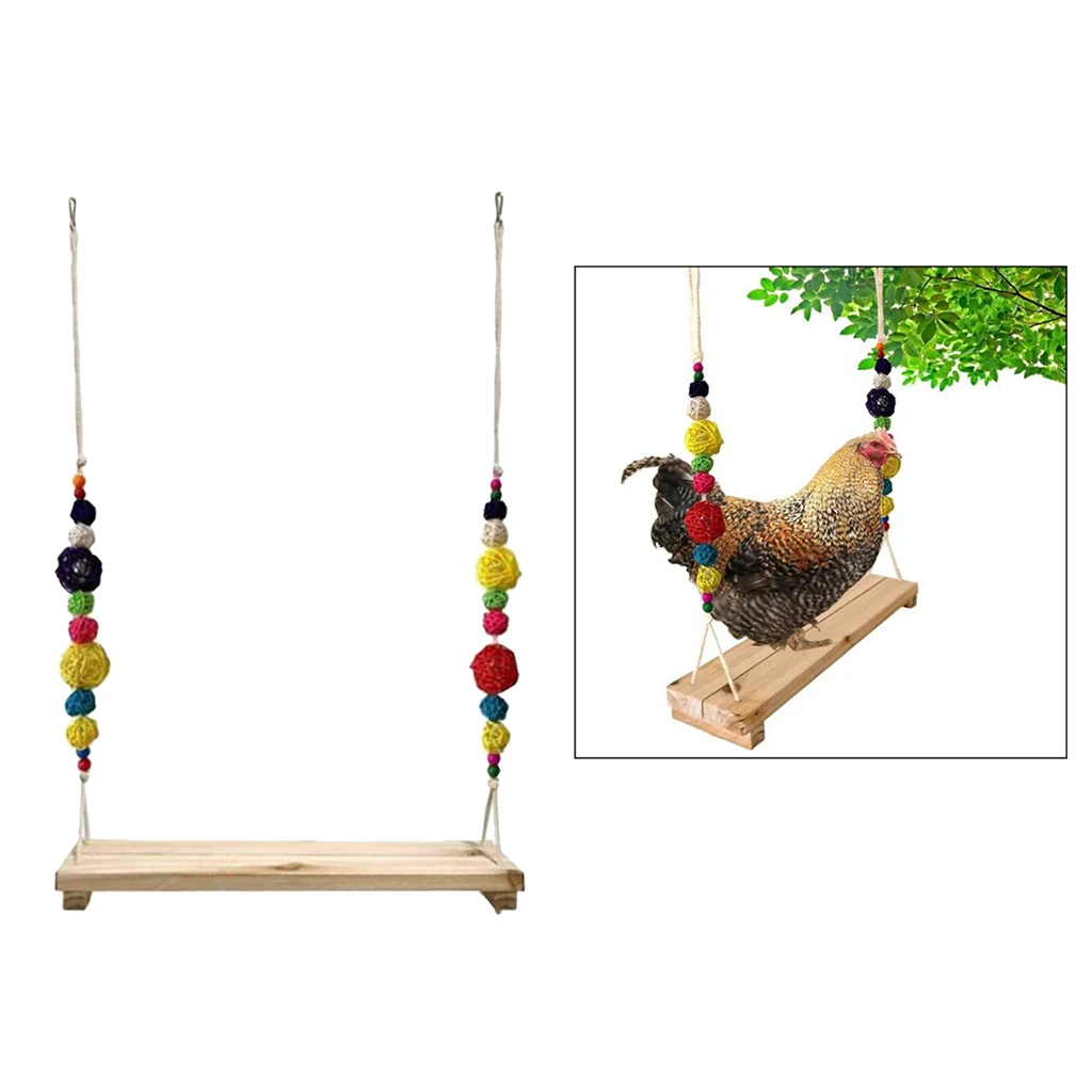 47'' Large Chicken Swing Chicken Toy for Large Bird Parrot Hens Macaw Trainning