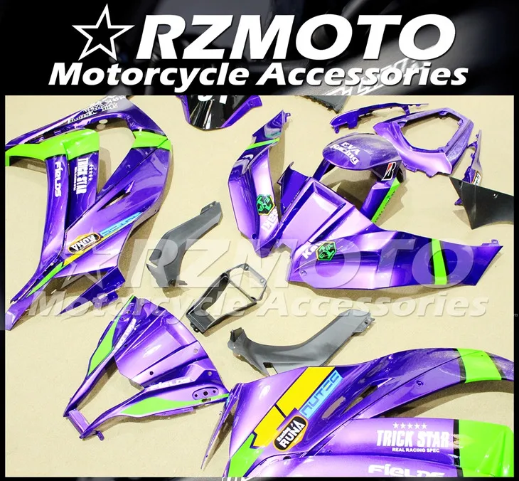 4 подарки ABS Обтекатели комплект подходит для kawasaki Ninja ZX-10R 2011 2012 2013 10R, возрастом 11, 12, 13, 14, 15, корпус пурпурного цвета в комплекте; вечерний комплект из зеленых