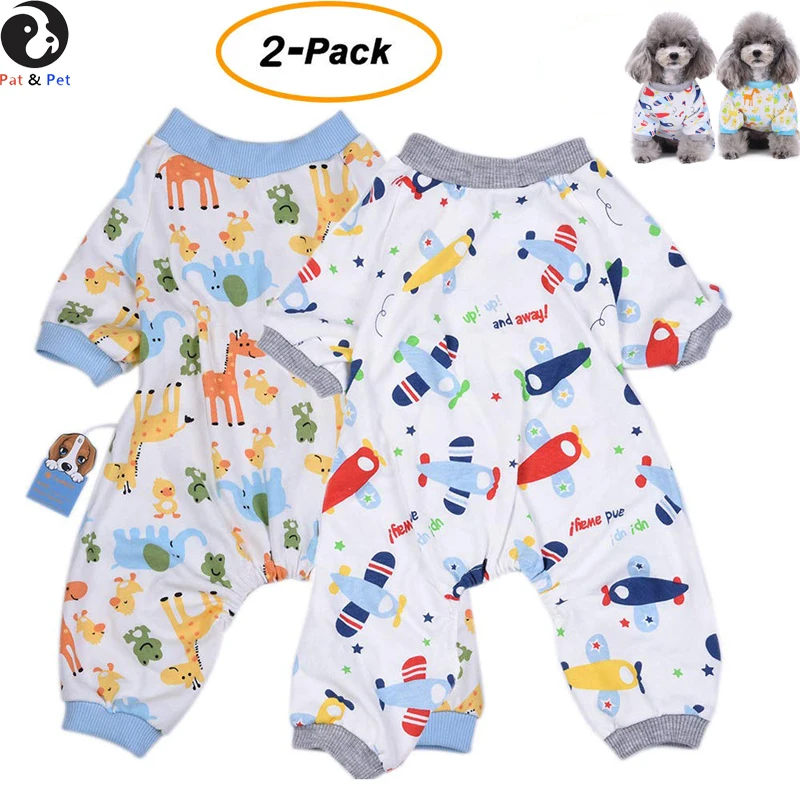 2 Pack одежда для собак Мягкая Пижама хлопковый комбинезон щенка Комбинезоны