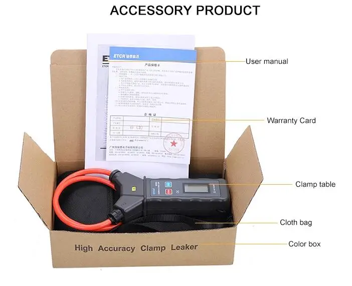 ETCR6900 Customize AC Leakage Current Clamp Meter Rogowski Coil Big Current Clam
