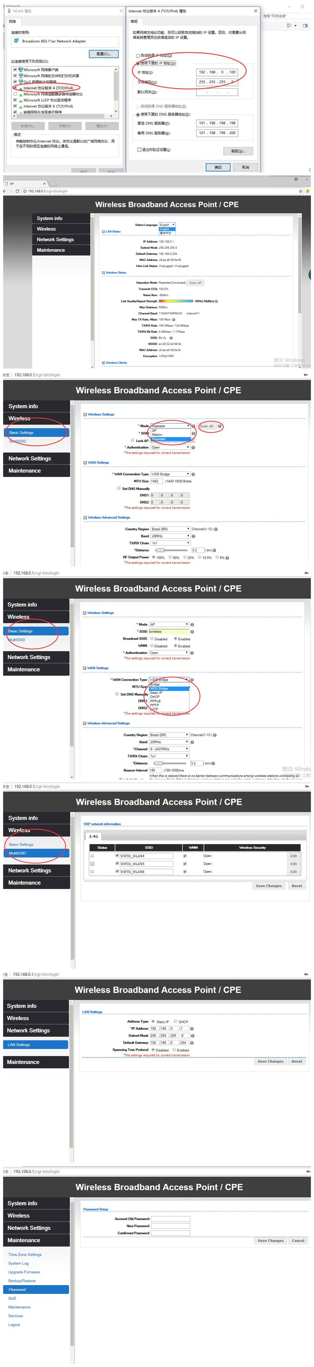 300mbps 2.4g1km ghz roteador ap ao ar