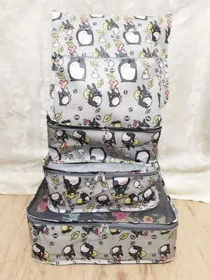see chart10 hot 6PCS/Kits Stitch Anpanman Fashion Anime Portable Travel Bag Reusable Tote Foldable Handbags Luggage Pouch Storage cute - Color: see chart10
